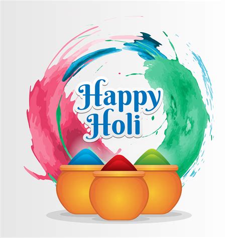 Happy Holi Festival With Colorful Gulaal Of Colors Greeting Background