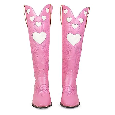 Celnepho Western Boots For Women Pink Knee High Cowgirl Boots Size Walmart Com