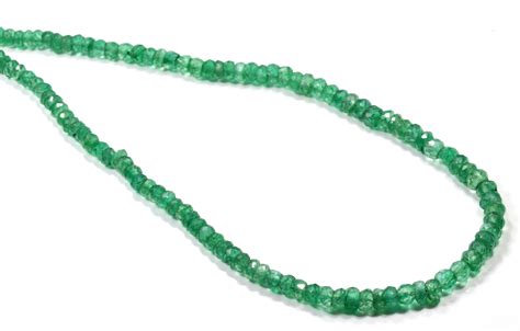 Beryl Emerald Faceted Beads Gemstone 20 Inches Rondelle Shape Etsy Uk
