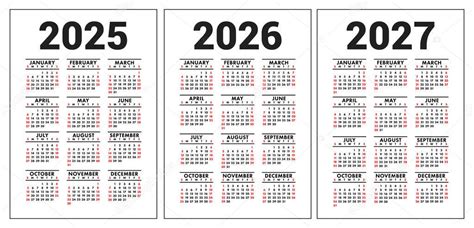 2025 2026 2027 Calendar Printable