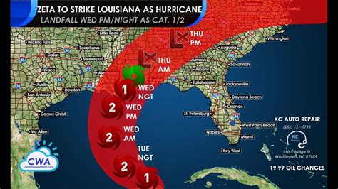 Zeta To Strike Louisiana As A Hurricane Youtube