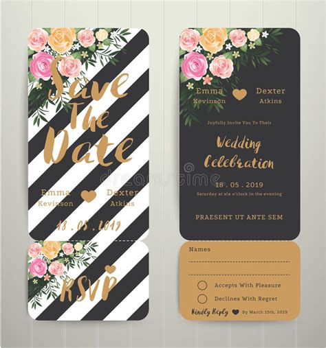 Den Botaniska Gifta Sig Designen För Inbjudankortmallen, Tropiska