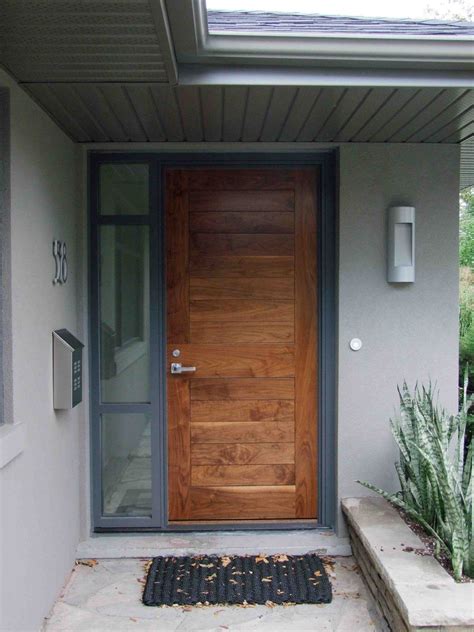 Stunning Natural Brown Single Modern Front Door With