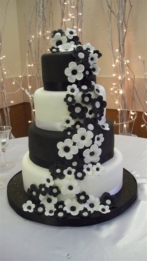 It's so simple a small child could make it. Black And White Wedding Cake - CakeCentral.com