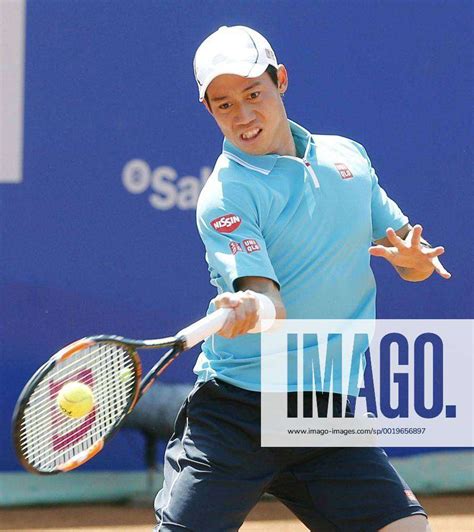 Japan S Nishikori Plays In Barcelona Open Quarterfinals Kei Nishikori Of Japan Returns The Ball