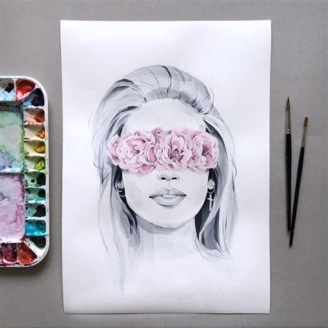 Polina Bright Instagram Art Bright Art Watercolor Portraits