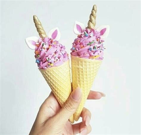 Super Cute Unicorn Ice Cream Cones Unicornfoods Desserts Girl