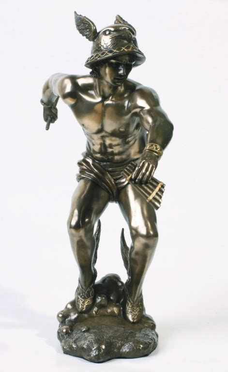 In mythology, hermes was also the father of the pastoral god pan and eudoros (with polymele), one of the leaders of the myrmidons, although the god was not given a wife in any. Hermes Wealth Luck Greek God Statue - Derek Frost Art at Gifts of Gods!