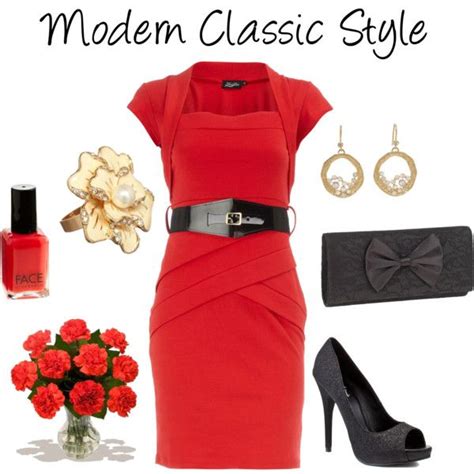 modern classic style in a red dress created by stigro on polyvore style classy outfits