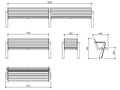 Park Bench 1 Cad Files Dwg Files Plans And Details