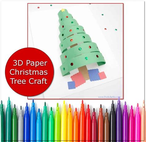 Paper Christmas Tree Craft 3d Papercraft Template Christmas Etsy