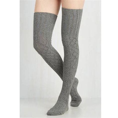 Womens Winter Warm Knit Over The Knee High Tights Stockings Long