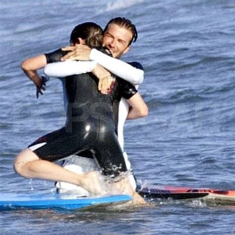 David Beckham Pictures Bodysurfing With Brooklyn Beckham Popsugar