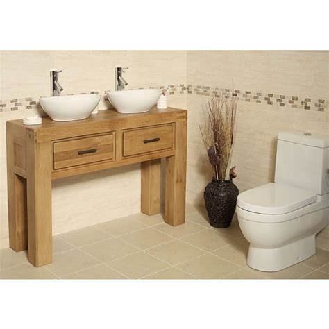Natural bathroom ideas with freestanding tubs. Milan Double Oak Free Standing Bathroom Vanity Unit ...