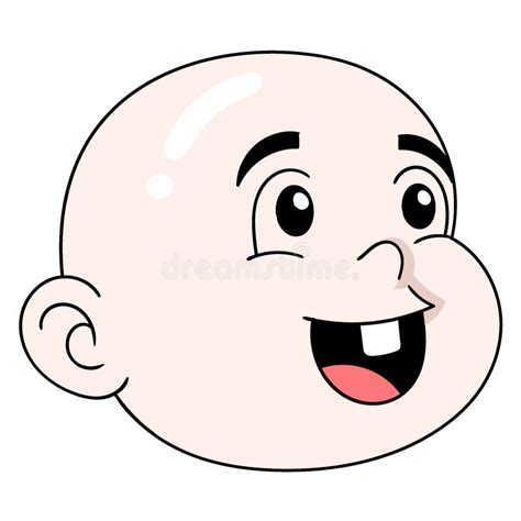 New Teething Baby Boy Head Emoticon Smiling Stock Vector Illustration