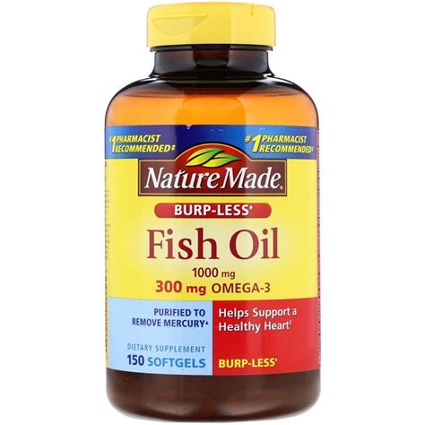 Nature Made Fish Oil Omega 3 1000 Mg 150 Liquid Softgels By Iherb