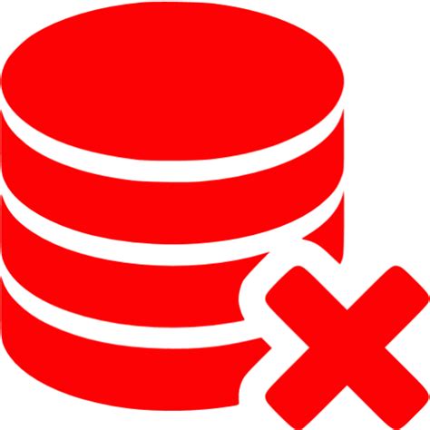 Red Delete Database Icon Free Red Database Icons
