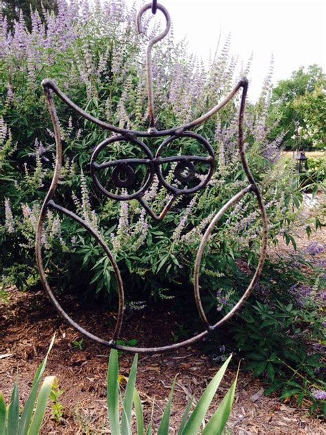 Metal Hanging Owl Yard Art Garden Decor Metal Sculpture Etsy Owl