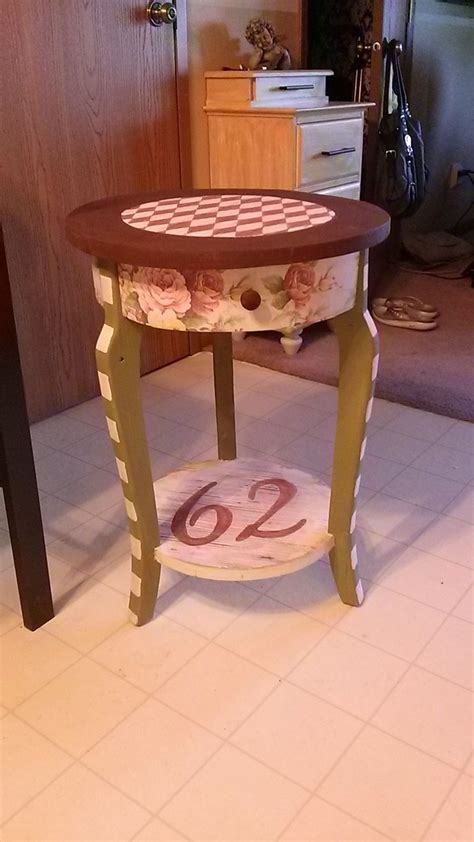 Hand Painted Side Table I Did For My Bedroom Painted Side Tables