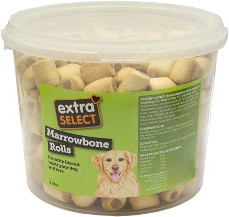 Extra Select Marrowbone Rolls Dog Treat Biscuits In A 3ltr Bucket