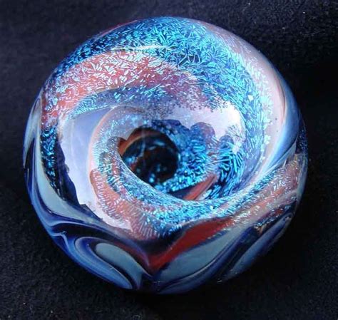 Kc Boro Glass Marble Blue Galaxy Fumed Echoes Dichroic Tunnel 1 1 8 Glass Marbles Glass