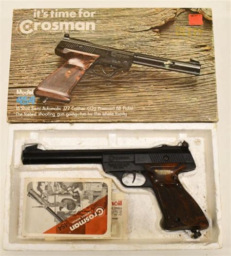 Sold Price Vintage Crosman Model 454 Co2 Bb Pistol In Box Invalid