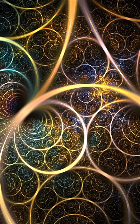 Lines Circles Glow Fractal Abstraction Hd Phone Wallpaper Peakpx