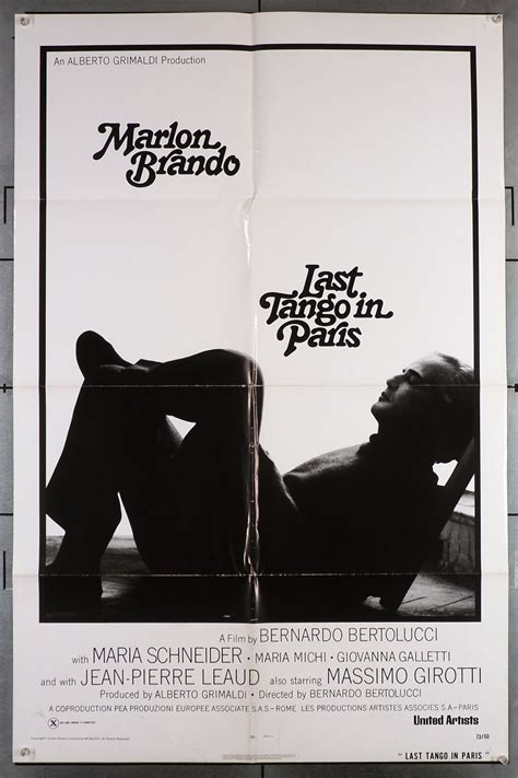 Original Last Tango In Paris 1973 Movie Poster In Vf Condition For 175
