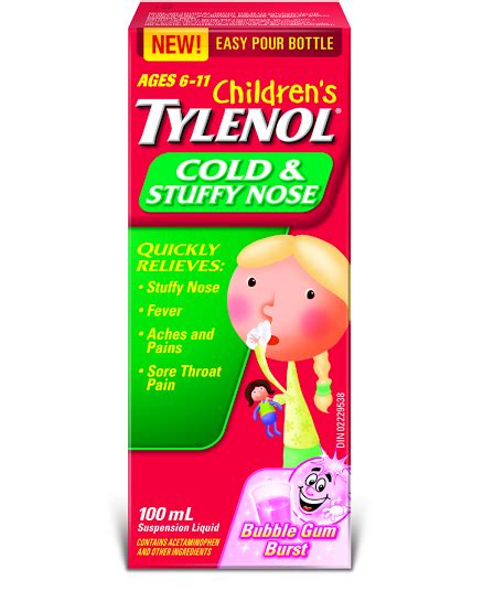 Pediatricians have called for a stop to marketing these meds for kids under 6.problems with otc cough and cold medicines send 7,000 kids to er each year. Children's TYLENOL® Cold & Stuffy Nose | TYLENOL®