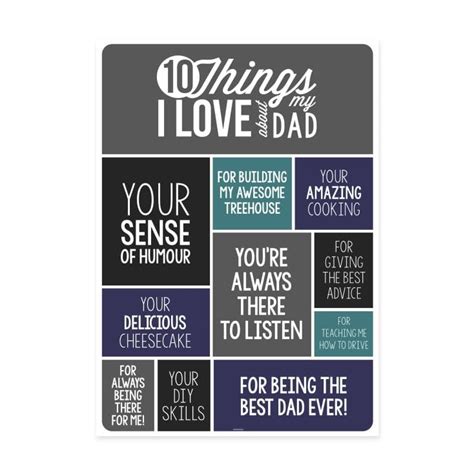 10 Things I Love About My Dad Poster Find Me A T