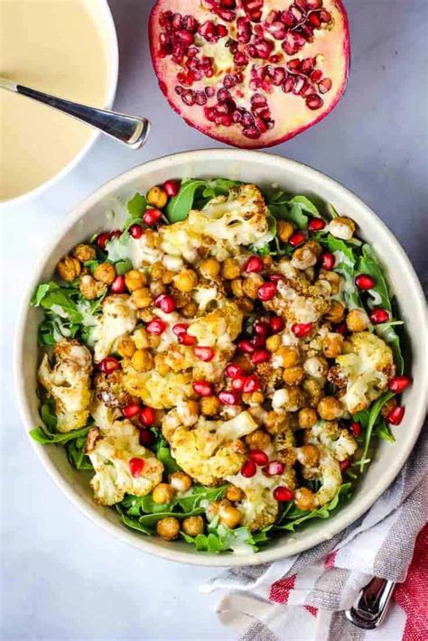 Roasted Cauliflower Salad With Tahini Dressing Our Happy Mess
