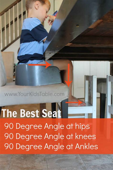 Good for the posture and easily adjustable. Best Seated Position for Kids During Mealtime
