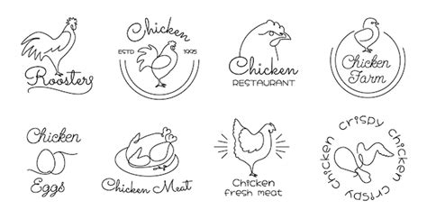 Premium Vector Chicken Emblem Eggs And Meat Labels For Bird Farm And