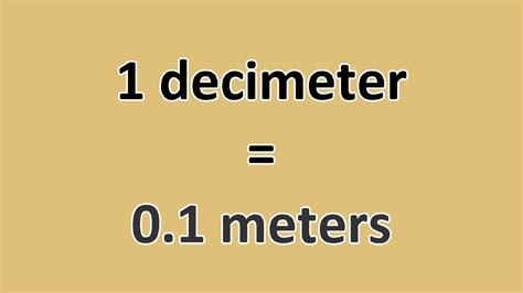 Convert Decimeter To Meter Excelnotes