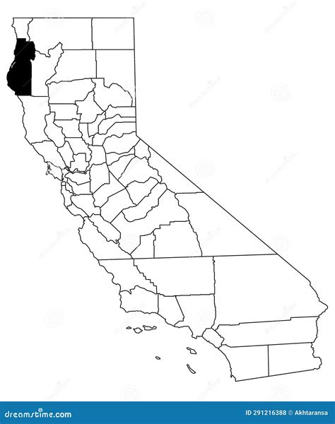 Map Of Humboldt County In California State On White Background Single