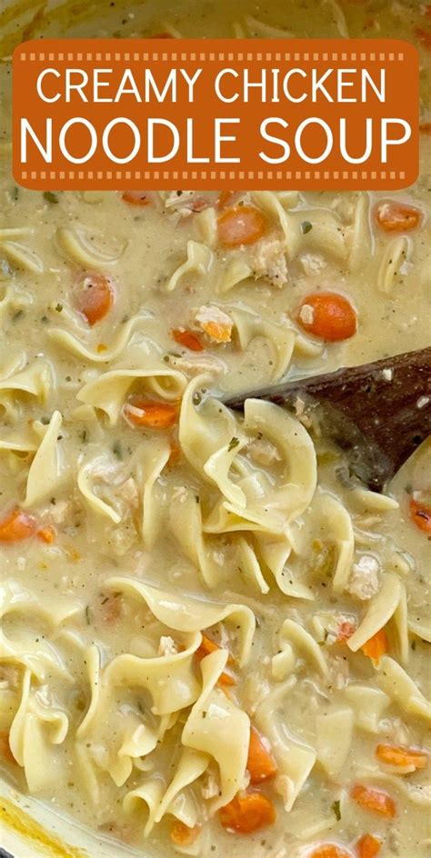 A homemade chicken noodle soup made from scratch using a whole chicken to make the stock! Creamy Chicken Noodle Soup - Together as Family | Soup recipes chicken noodle, Chicken soup ...