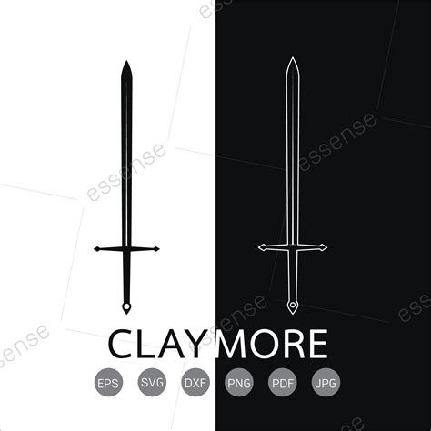 Scottish Claymore Sword Svgsword Svglong Sword Clipartsword Files