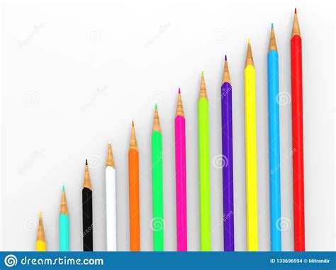 Brightly Colored Pencils Of Various Lengths Stock Photo Image Of