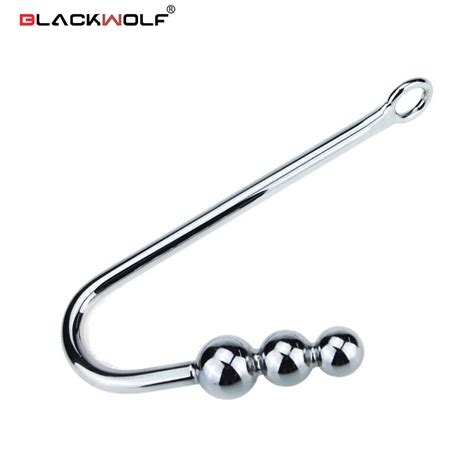 new stainless steel metal anal hook with ball hole butt plug dilator prostate massager sm