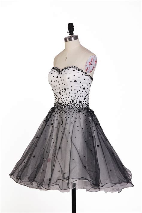 Homecoming Dress Sexy Black And White Short Prom Dress Party Dress Jk2