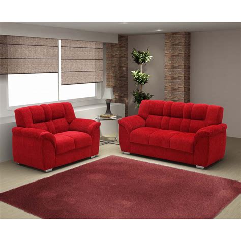 Conjunto Sofá 2 E 3 Lugares Master Viena Em Chenille Bordo Sofás No Br