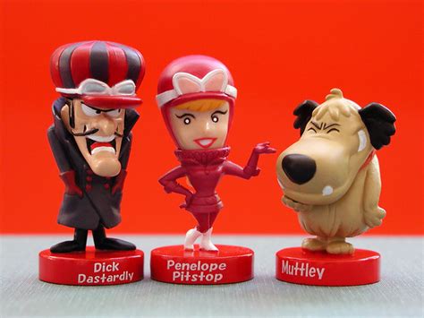 Big Head Company S Hanna Barbera Character Trading Collection Dick Dastardly Penelope Pitstop