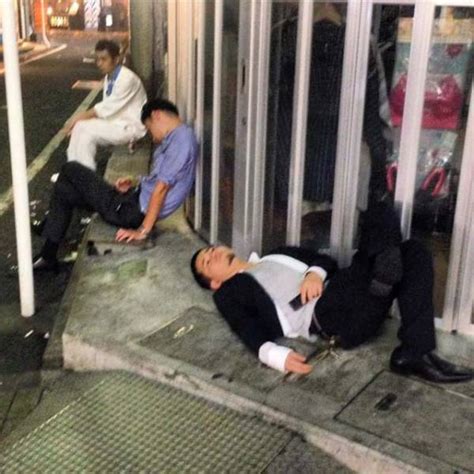 Drunk Japanese People Falling Asleep In Public Places 40 Pics