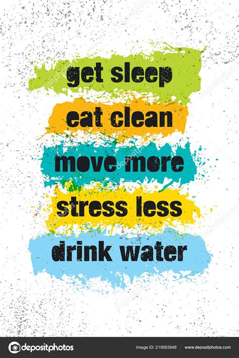 Eat Clean Drink Water Stay Active Healthy Inspiring Workout Fitness