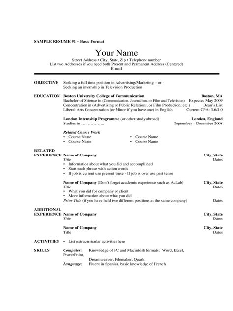 Basic Resume Template 5 Free Templates In Pdf Word Excel Download