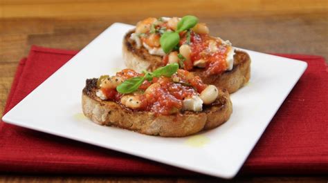 Tuscan Style Tomato And Bean Bruschetta Recipes Bruschetta Food