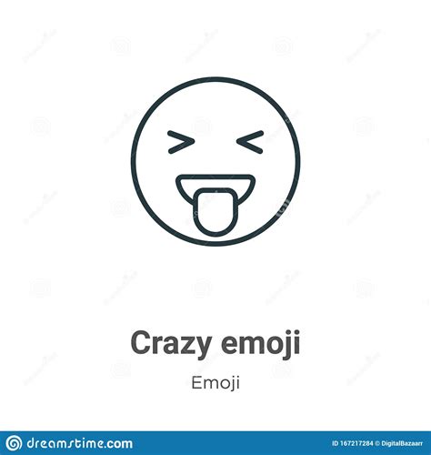 Crazy Emoji Outline Vector Icon Thin Line Black Crazy Emoji Icon Flat