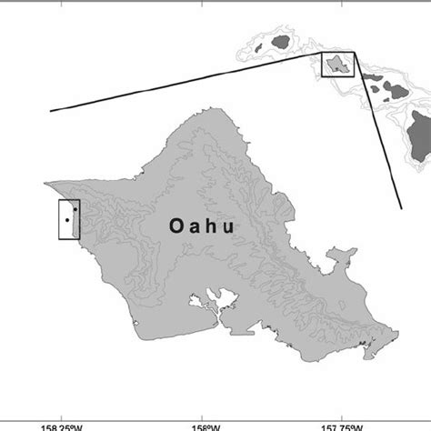 Map Of Oahu Showing Its Location In The Hawaiian Island Chain And The