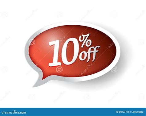 10 Percent Off Message Bubble Illustration Design Stock Illustration