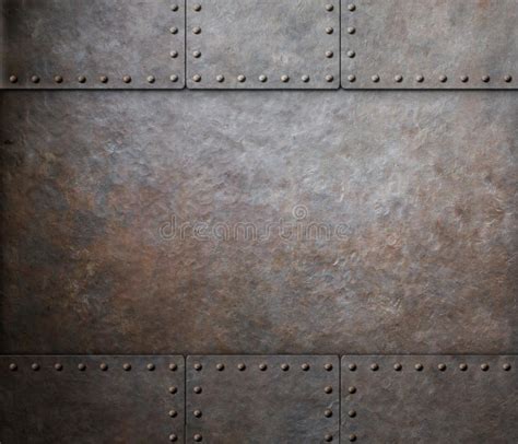 Rust Steel Metal Texture With Rivets As Steam Punk Stock Photo Image